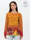 Лонгслив женский. Хлопок / Get your hero on DUDE