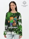 Лонгслив женский. Хлопок / Minecraft / Майнкрафт