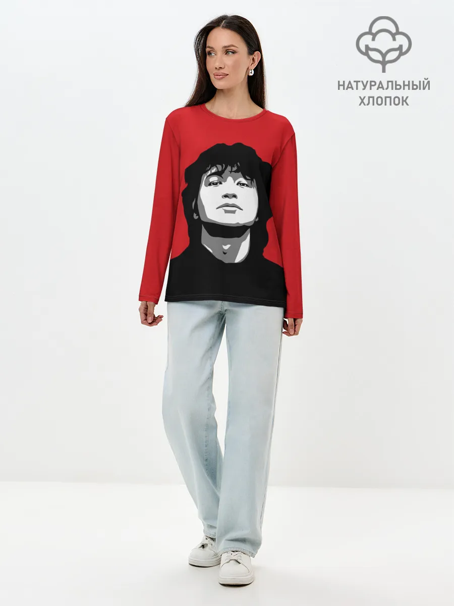 Лонгслив женский. Хлопок / Виктор Цой