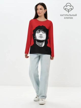 Лонгслив женский. Хлопок / Виктор Цой