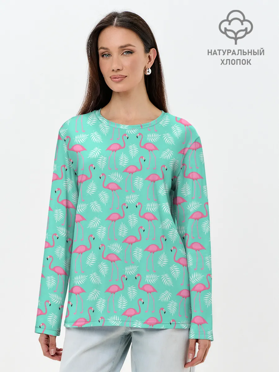 Лонгслив женский. Хлопок / Flamingo