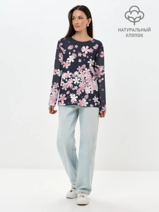 Лонгслив женский. Хлопок / Сакура