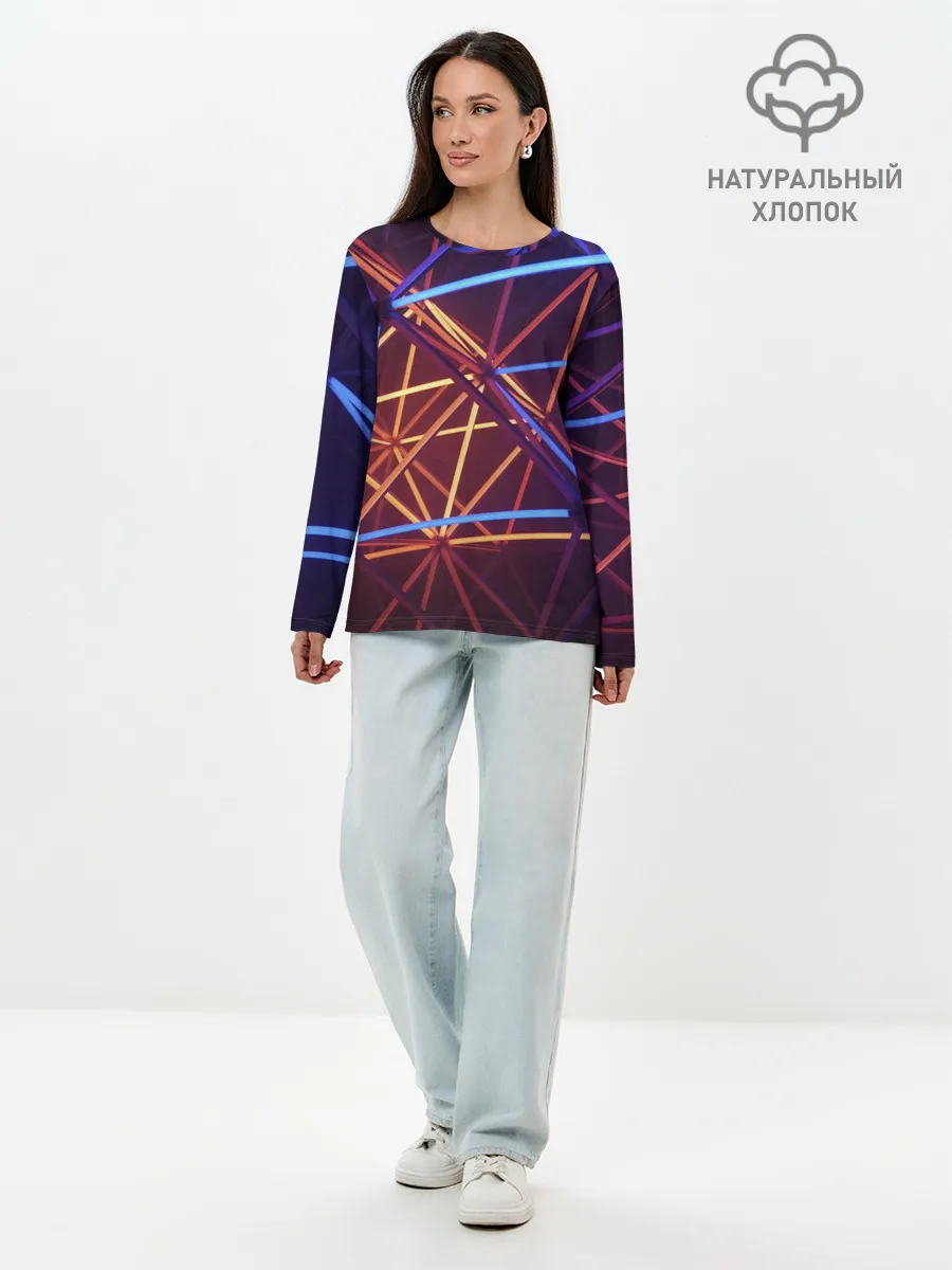 Лонгслив женский. Хлопок / Линии