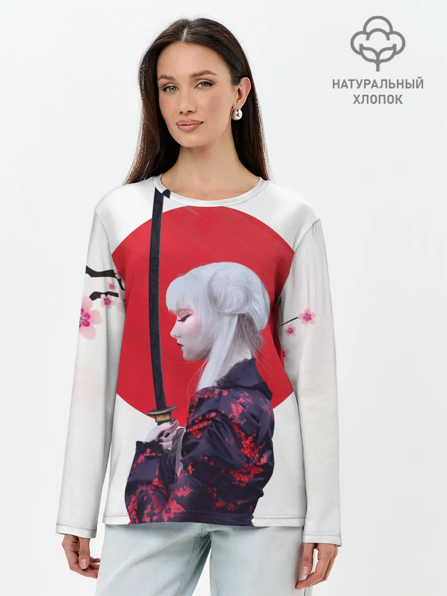 Лонгслив женский. Хлопок / Самурай