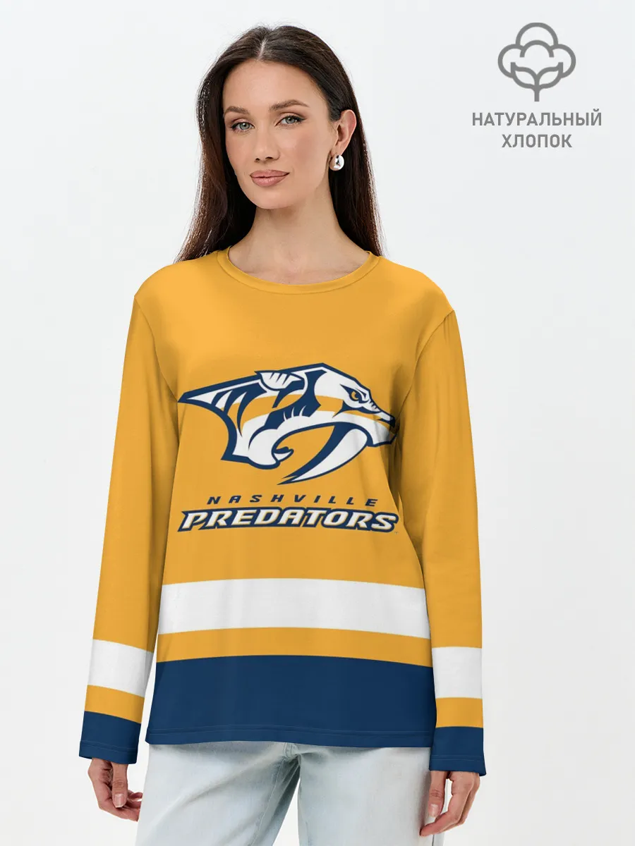 Лонгслив женский. Хлопок / Нэшвилл Предаторз