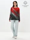 Лонгслив женский. Хлопок / Red & Black