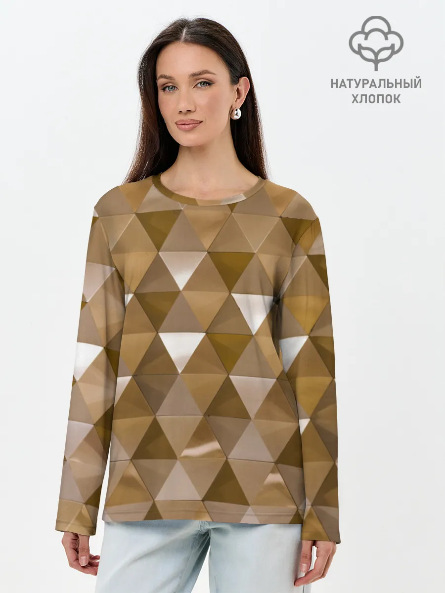 Лонгслив женский. Хлопок / Кристализация