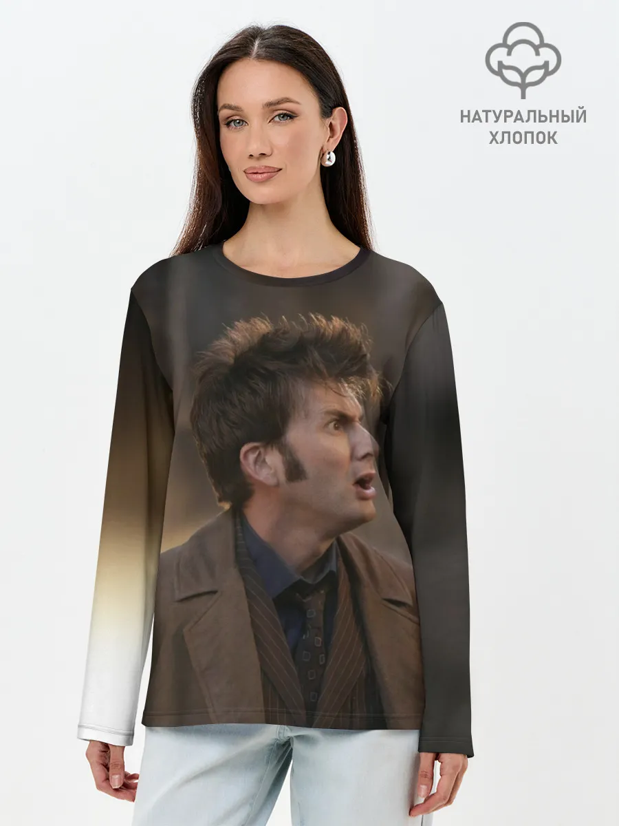 Лонгслив женский. Хлопок / 10th DOCTOR WHO