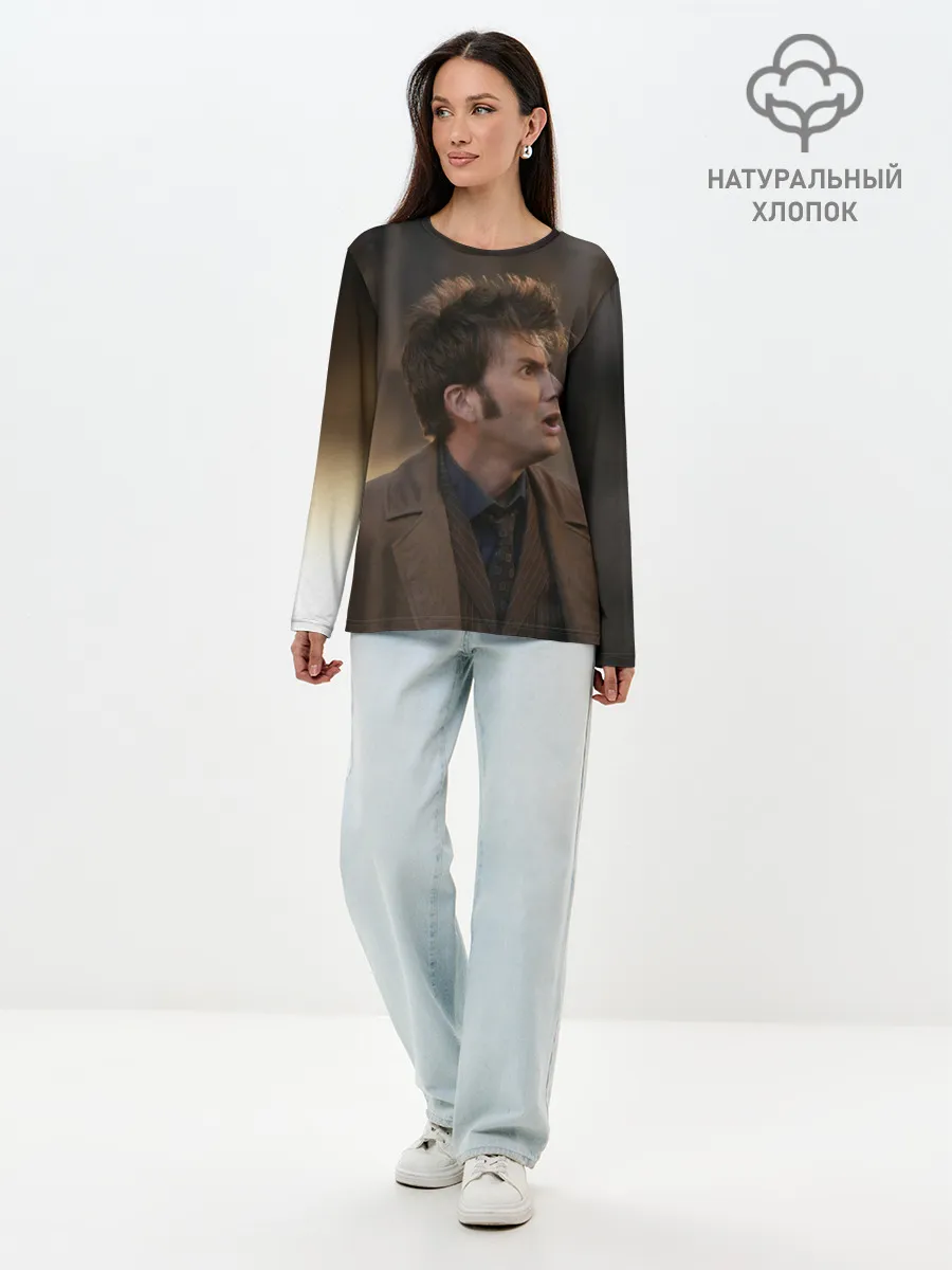 Лонгслив женский. Хлопок / 10th DOCTOR WHO