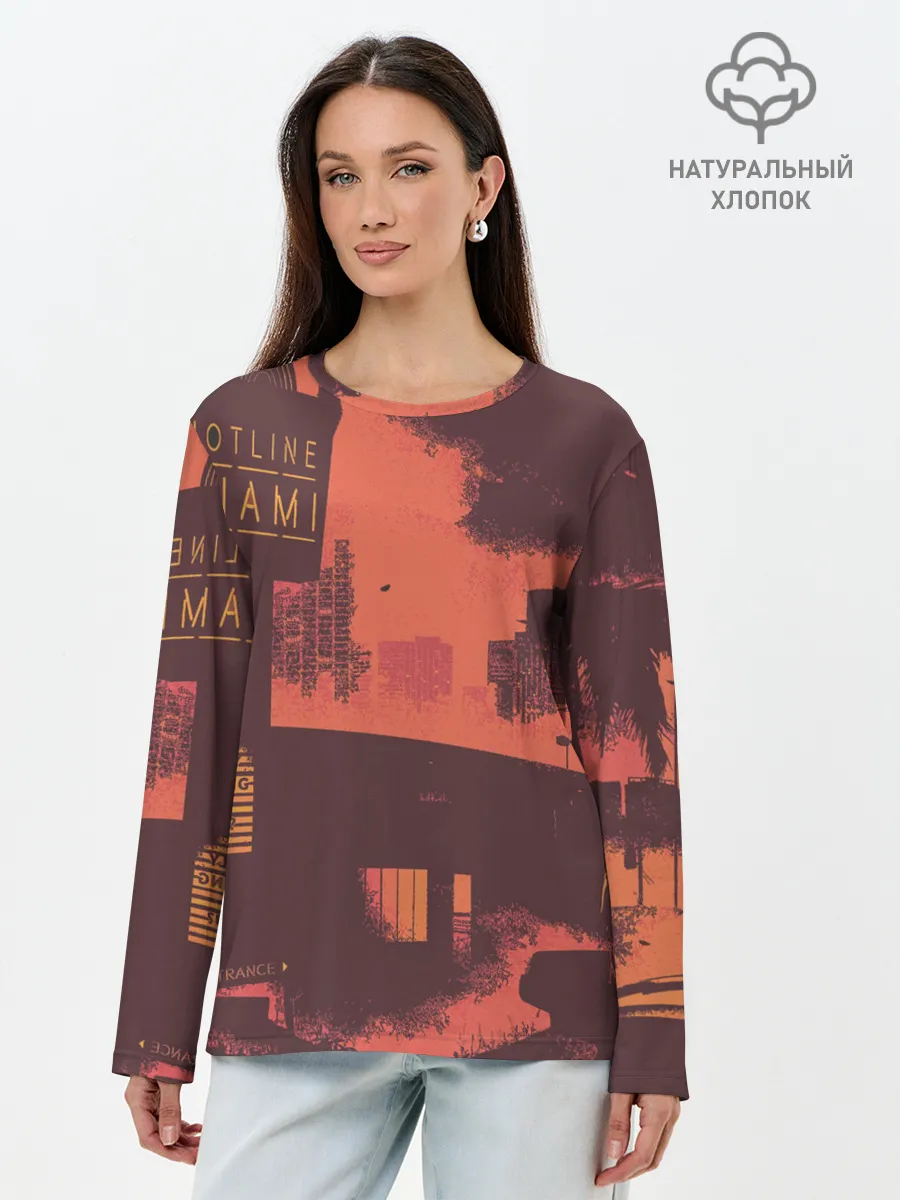 Лонгслив женский. Хлопок / Hotline miami