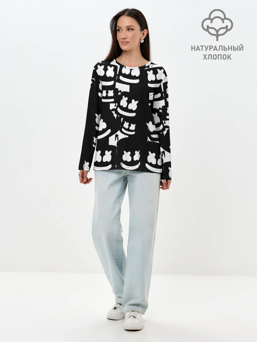 Лонгслив женский. Хлопок / Marshmello