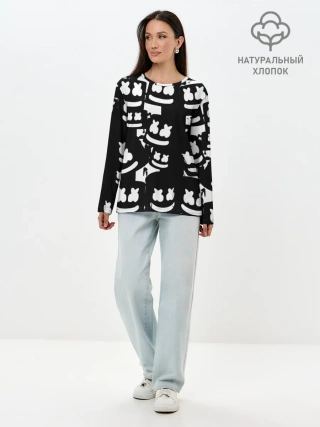 Лонгслив женский. Хлопок / Marshmello