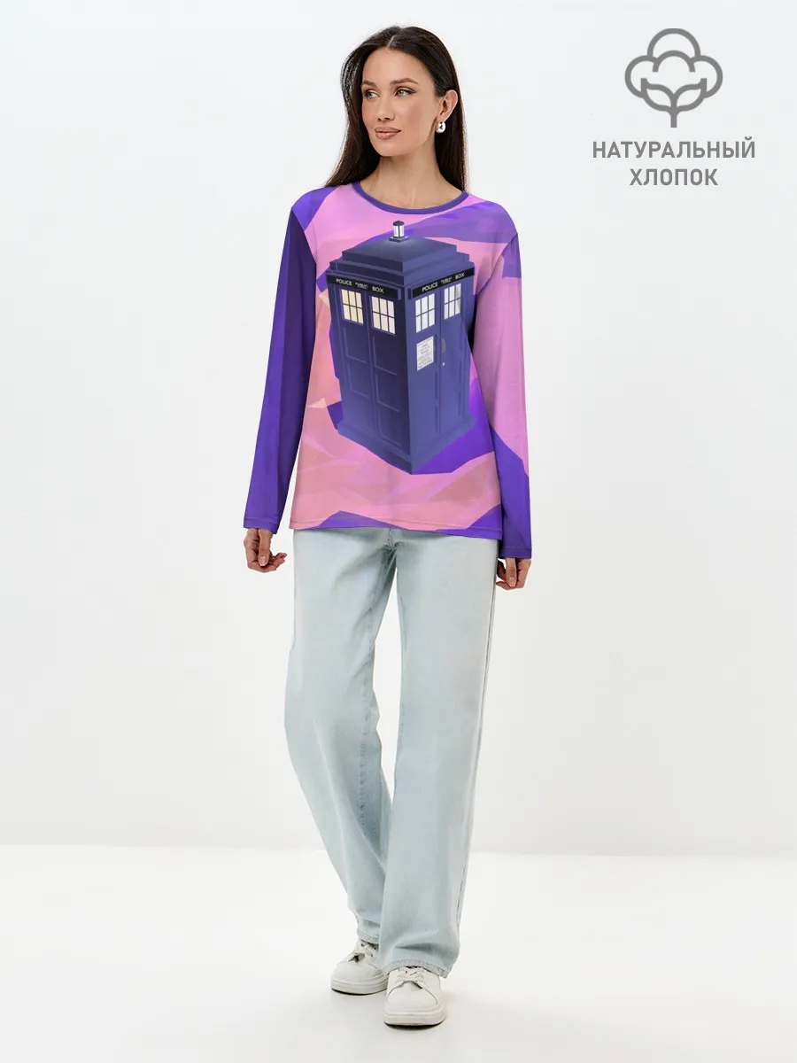 Лонгслив женский. Хлопок / CRAZY TARDIS