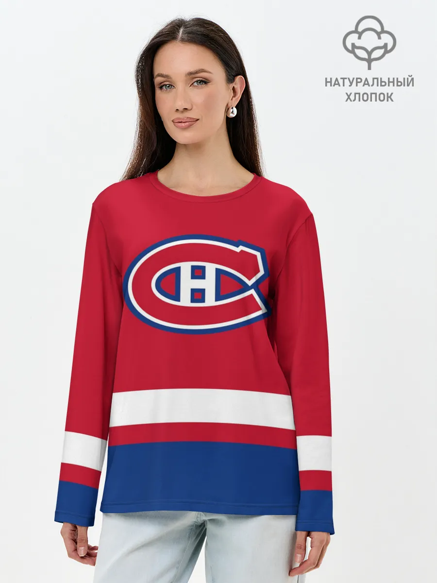 Лонгслив женский. Хлопок / Монреаль Канадиенс