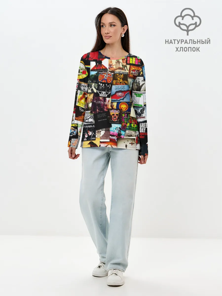 Лонгслив женский. Хлопок / Альбомы лучших РОК групп