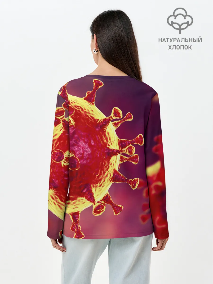 Лонгслив женский. Хлопок / Коронавирус