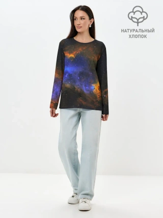 Лонгслив женский. Хлопок / ВСЕЛЕННАЯ ИЗ ЗВЕЗД