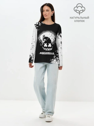 Лонгслив женский. Хлопок / Marshmello Кошмар