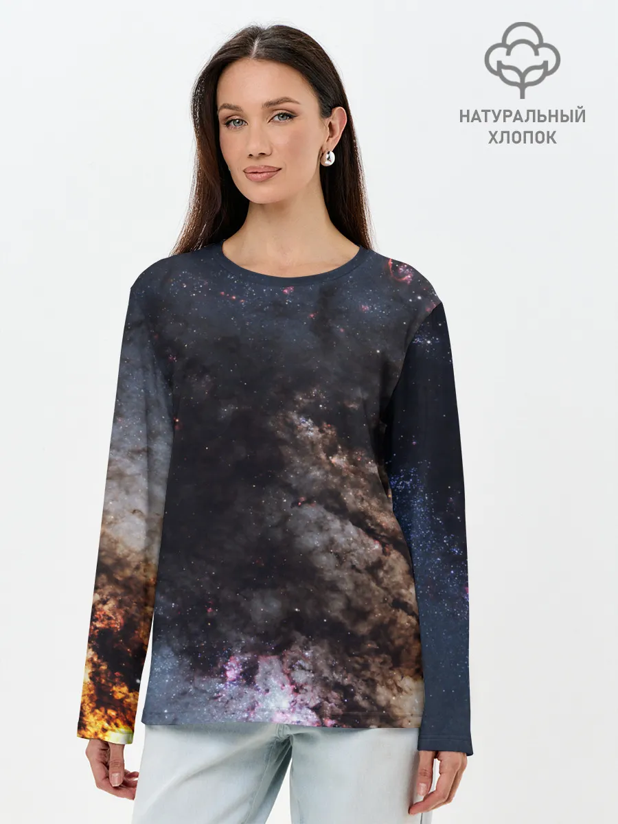 Лонгслив женский. Хлопок / МЛЕЧНЫЙ ПУТЬ