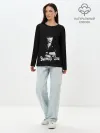 Лонгслив женский. Хлопок / ВИКТОР ЦОЙ Ч/Б