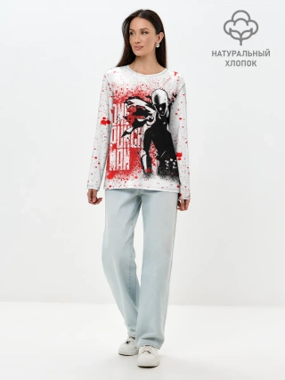 Лонгслив женский. Хлопок / Свирепый Сайтама