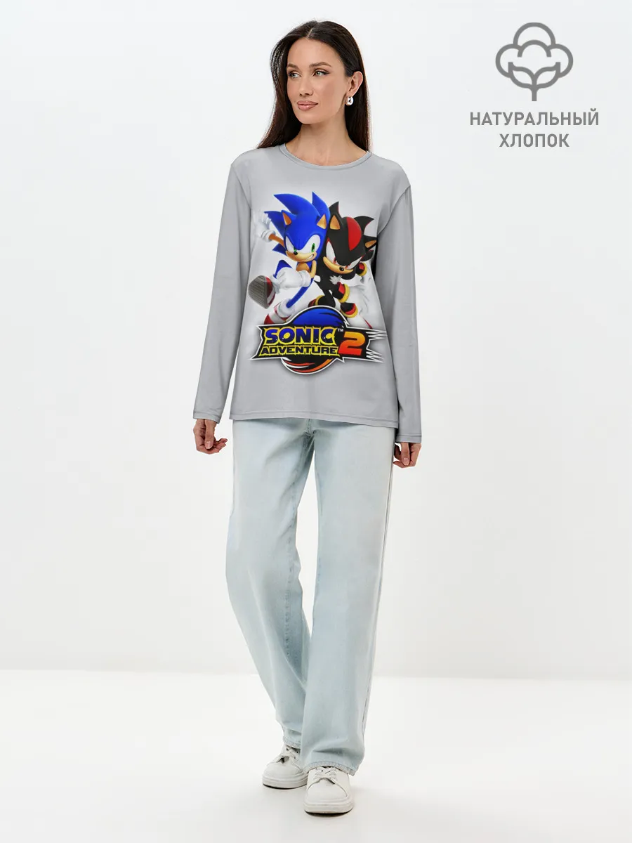 Лонгслив женский. Хлопок / SONIC & SHADOW