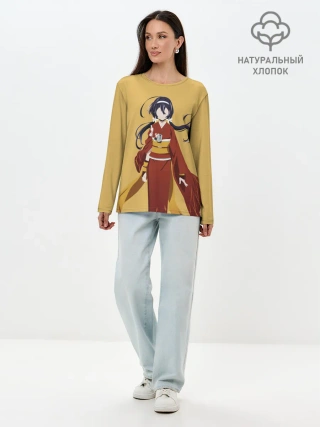Лонгслив женский. Хлопок / Kyouka Izumi