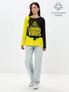 Лонгслив женский. Хлопок / Warning Coronavirus
