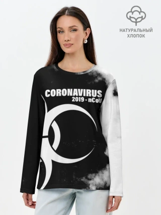 Лонгслив женский. Хлопок / Coronavirus 2019 - nCoV
