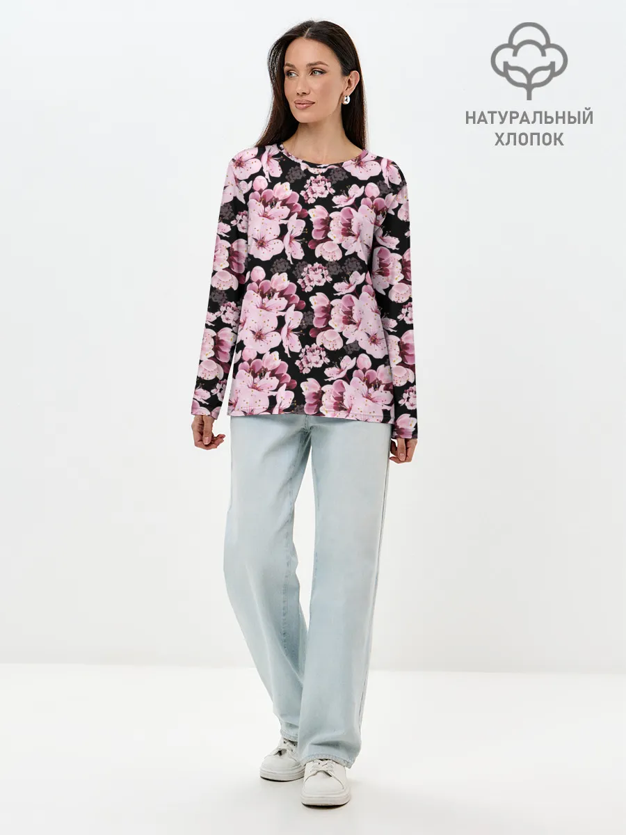 Лонгслив женский. Хлопок / Сакура