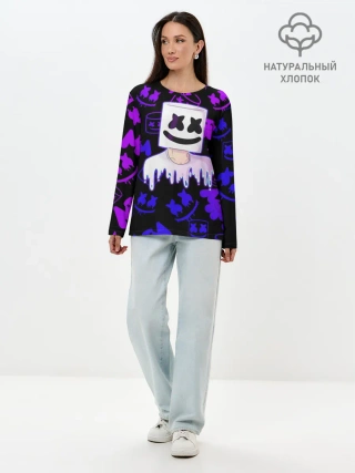 Лонгслив женский. Хлопок / Marshmello