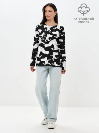 Лонгслив женский. Хлопок / Коронавирус