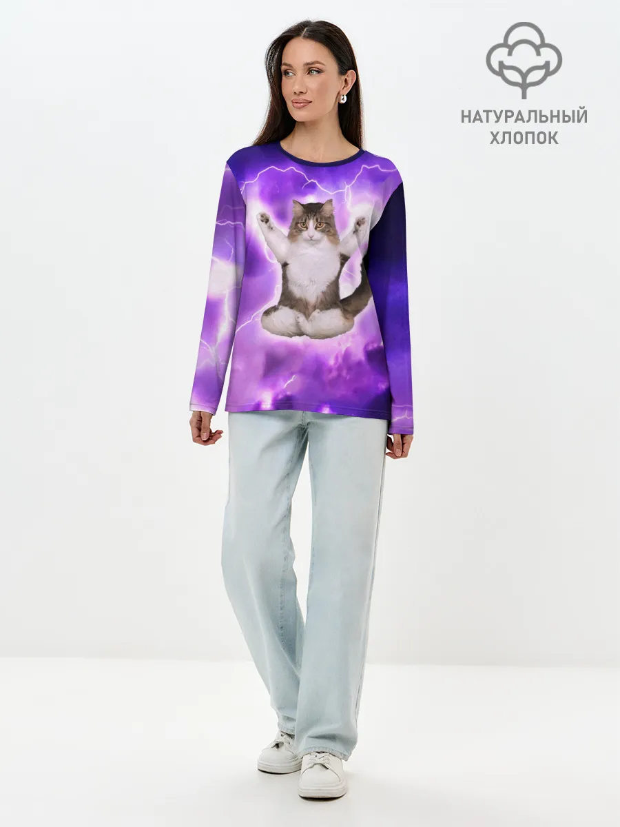 Лонгслив женский. Хлопок / Повелитель Молний | Котэ