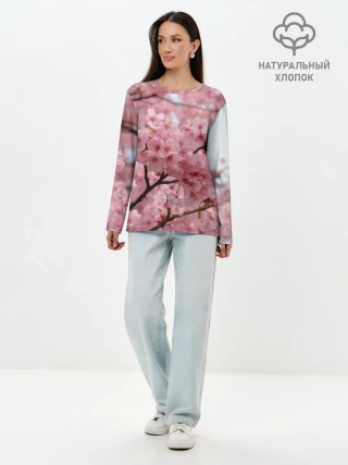 Лонгслив женский. Хлопок / САКУРА