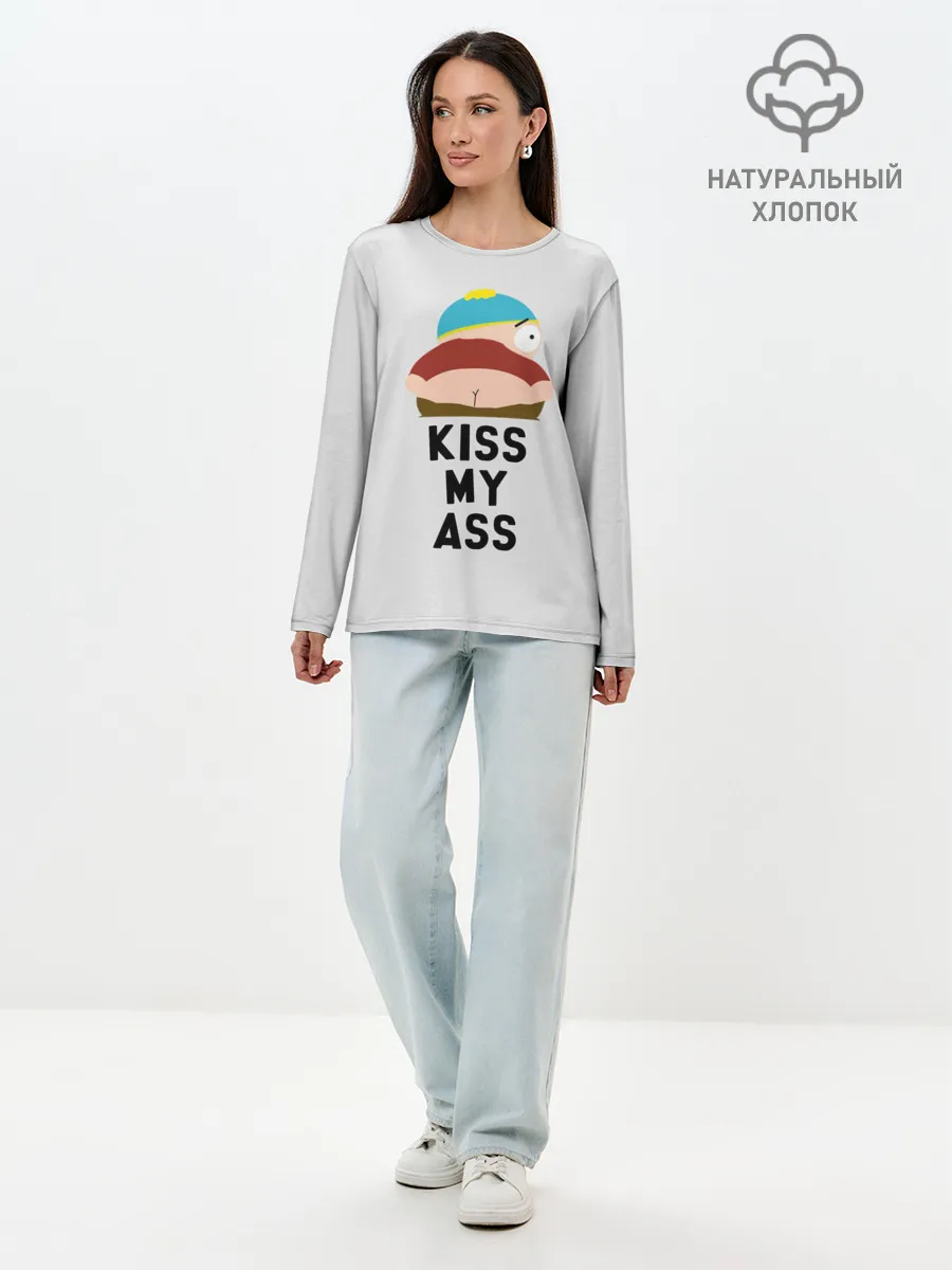 Лонгслив женский. Хлопок / Kiss My Ass