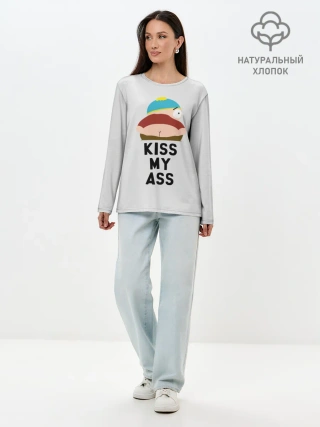 Лонгслив женский. Хлопок / Kiss My Ass