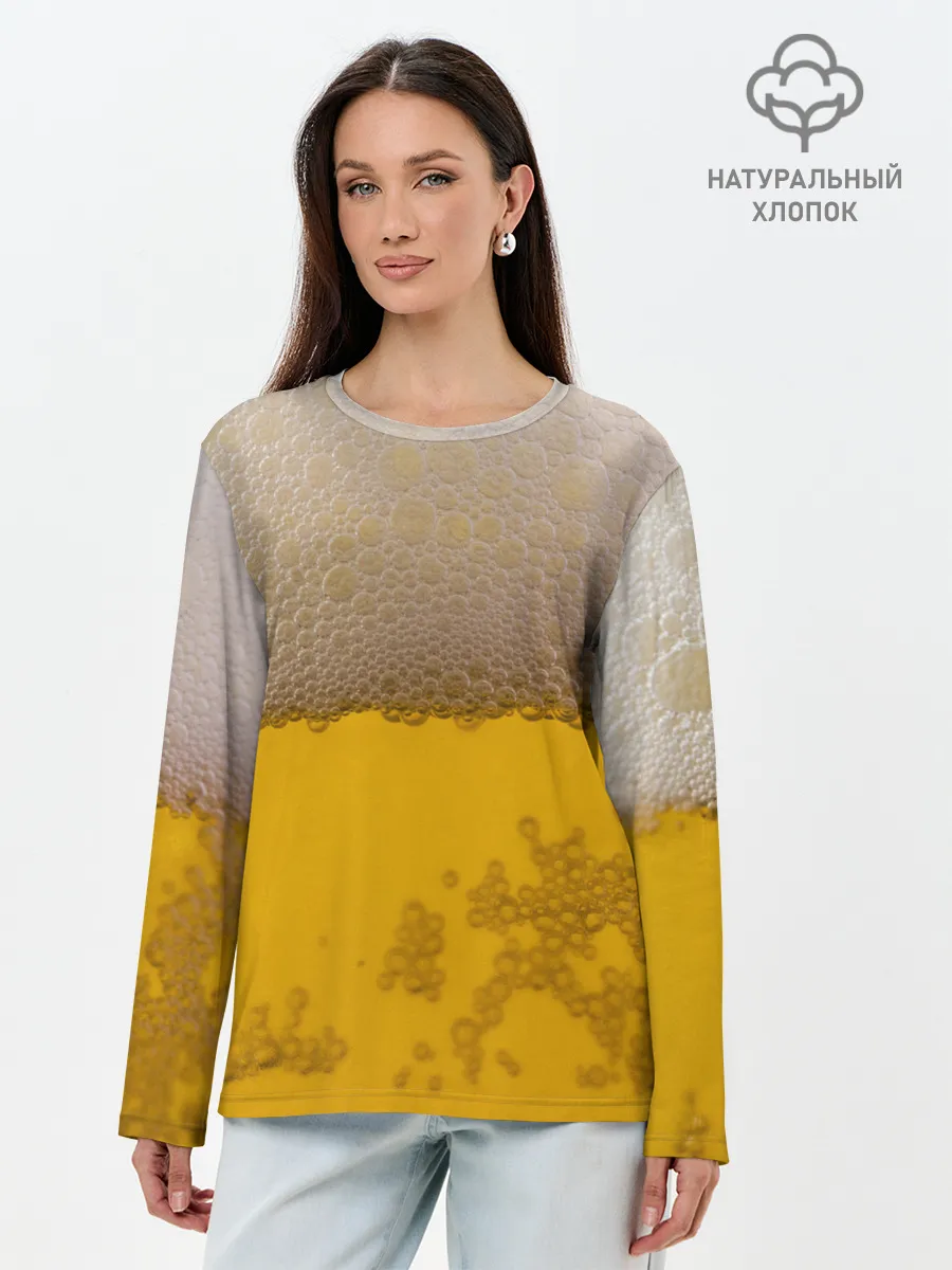 Лонгслив женский. Хлопок / Пиво