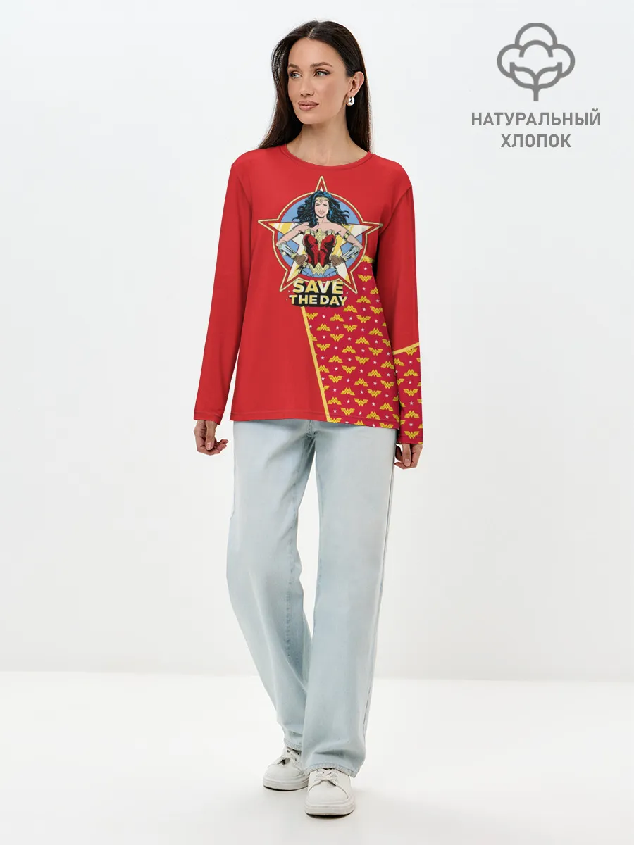 Лонгслив женский. Хлопок / Save the day