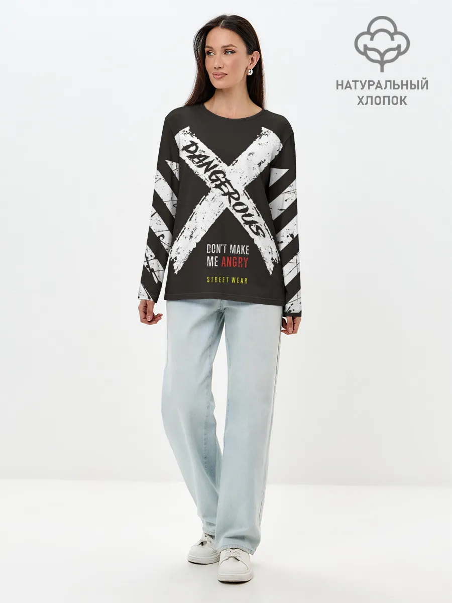 Лонгслив женский. Хлопок / Dangerous Angry