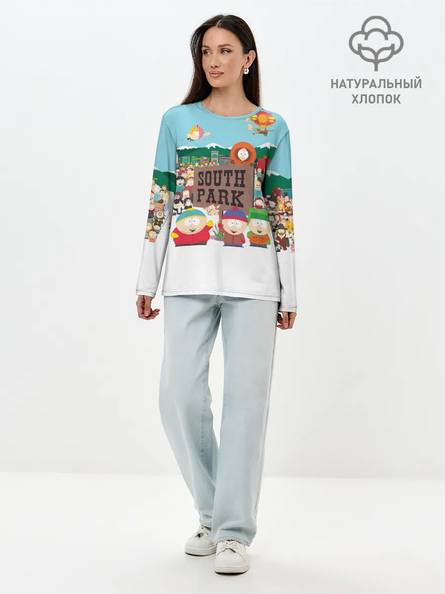 Лонгслив женский. Хлопок / Южный Парк