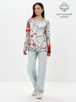 Лонгслив женский. Хлопок / КРОВАВЫЙ ГРАНЖ | BLOODY GRUNGE