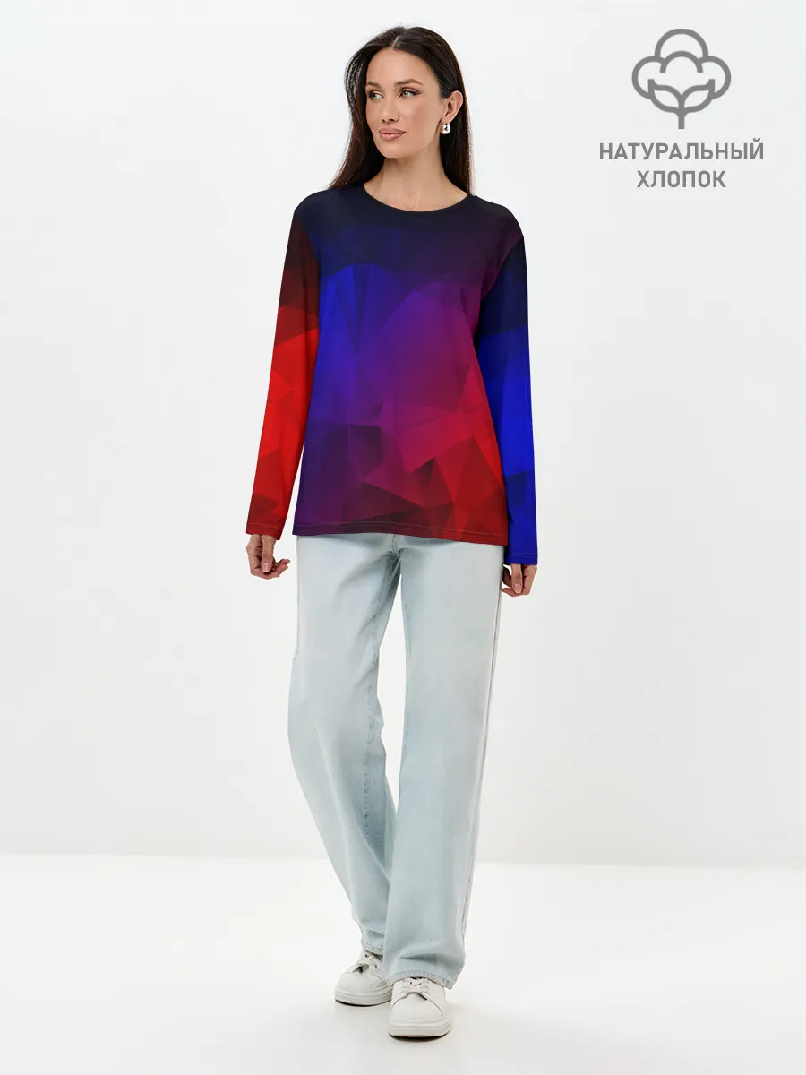 Лонгслив женский. Хлопок / НЕОНОВАЯ ГЕОМЕТРИЯ