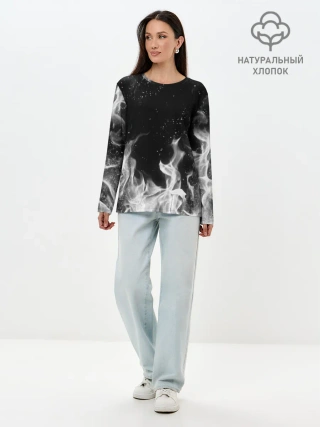 Лонгслив женский. Хлопок / БЕЛЫЙ ОГОНЬ | WHITE FIRE