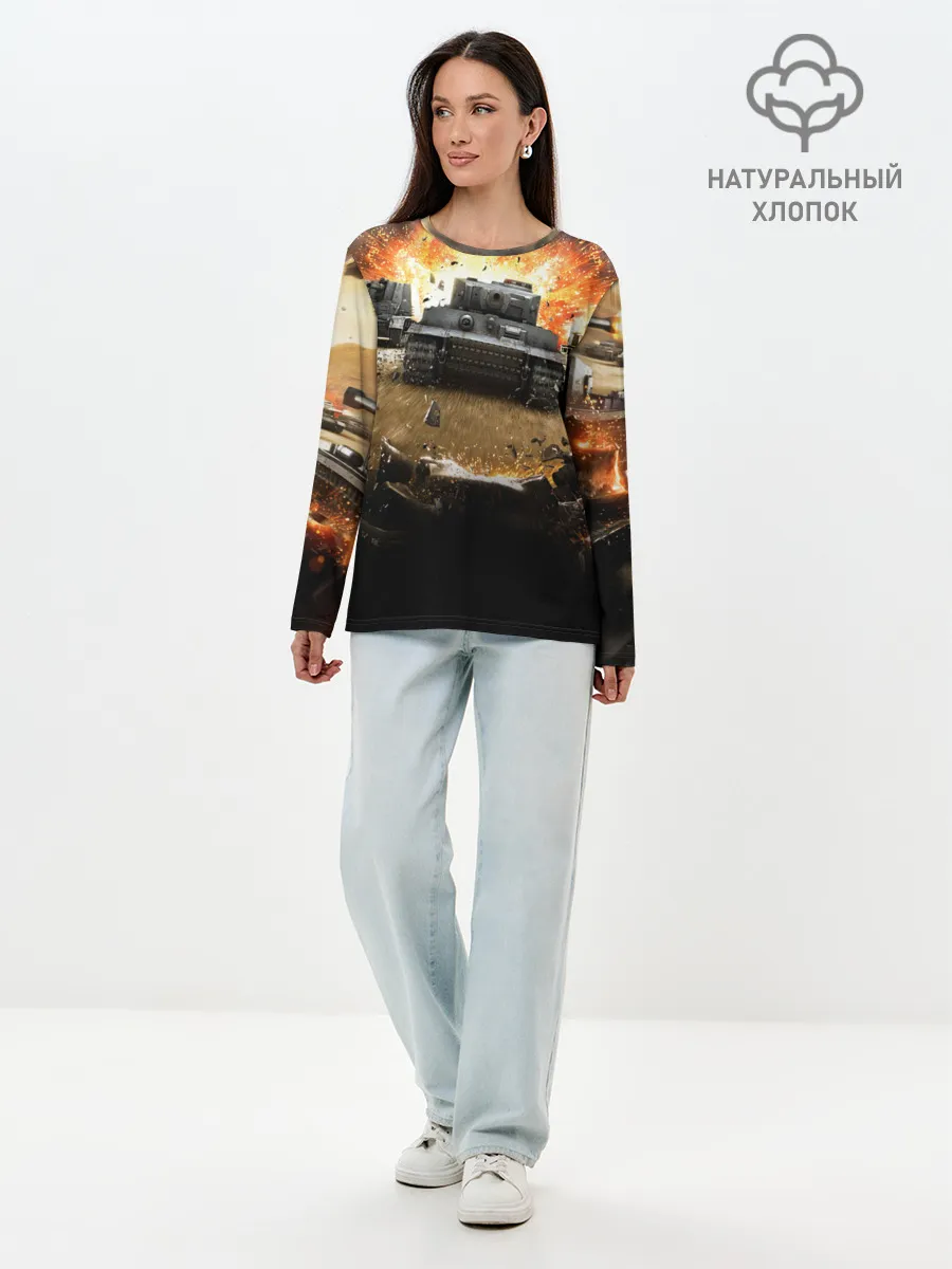 Лонгслив женский. Хлопок / ТАНКИ