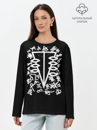 Лонгслив женский. Хлопок / Символы