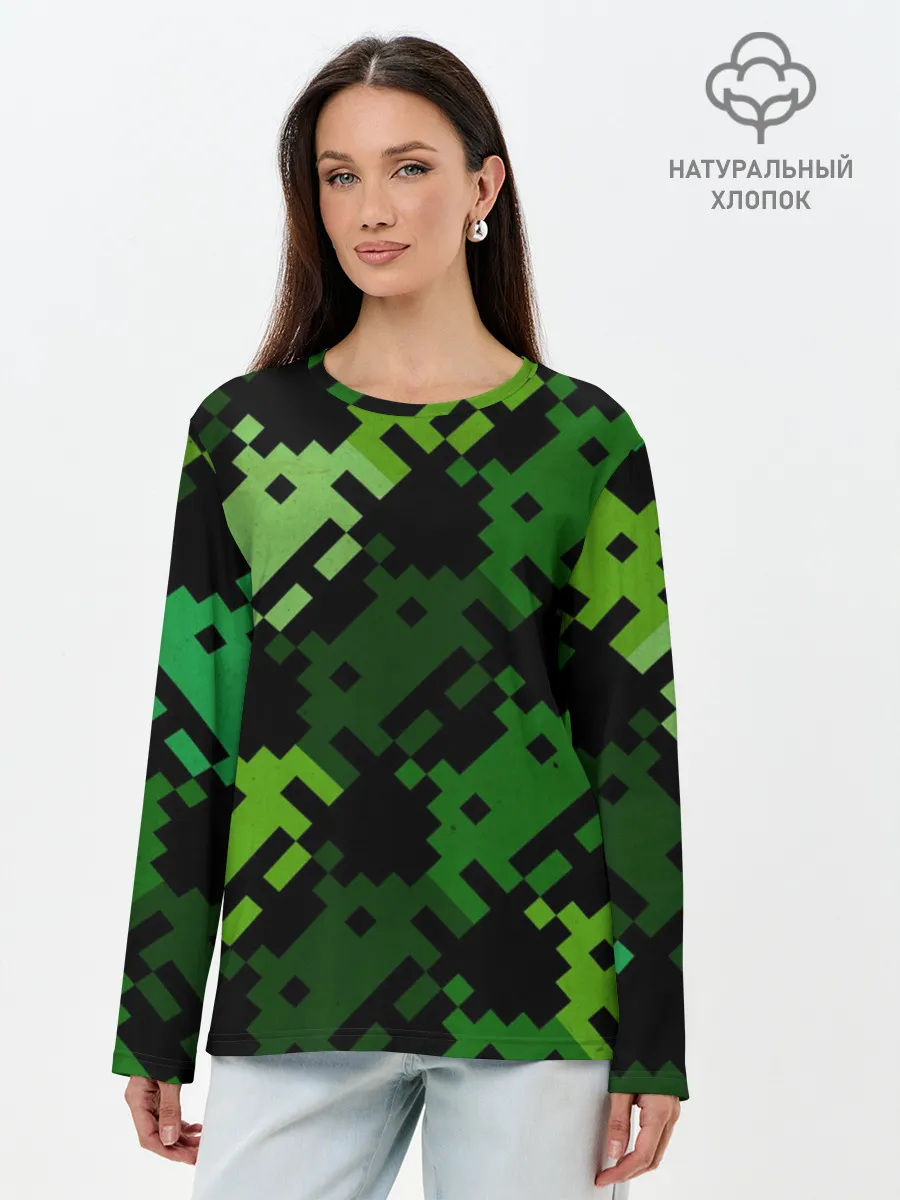 Лонгслив женский. Хлопок / Space Invaders