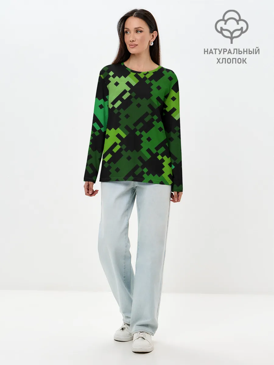 Лонгслив женский. Хлопок / Space Invaders