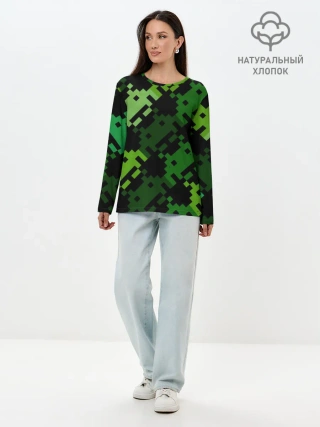 Лонгслив женский. Хлопок / Space Invaders