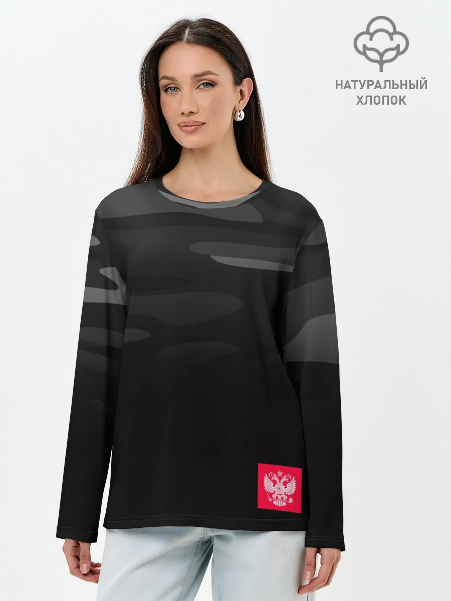 Лонгслив женский. Хлопок / Russia - Инферно