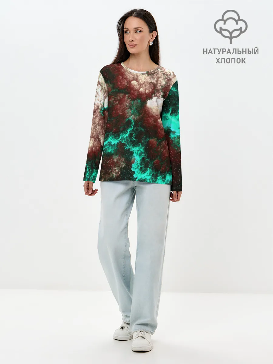 Лонгслив женский. Хлопок / НЕОНОВЫЙ КОСМОС